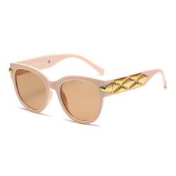 AGRIEVE Cat Eye Sonnenbrille Damen Retro Sonnenbrille Weiblich Vintage Mode Spiegel Outdoor Shades UV400 Weiblich,Rosa Braun,Einheitsgröße von AGRIEVE