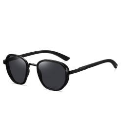 AGRIEVE Klassische Sonnenbrille für Herren, ovale Sonnenbrille für Damen, Blendschutz, Schutzbrille für Reisen, Angeln, Radfahren, MPTY203 schwarz, Einheitsgröße von AGRIEVE