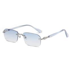 AGRIEVE Modische Retro-Sonnenbrille, randlose Brille für Damen, quadratisch, UV-Schutz, blendfrei, Autofahrerbrille, Rahmen für Herren, C4, Einheitsgröße von AGRIEVE