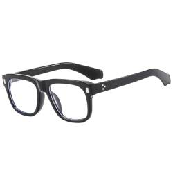 AGRIEVE Modische quadratische Sonnenbrille für Damen, klare Ozeanlinse, Vintage-Nieten-Dekoration, Punk-Stil, für Herren, trendige grüne Sonnenbrille, schwarz, klar, Einheitsgröße von AGRIEVE