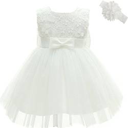 AHAHA Baby Mädchen Prinzessin Kleid Blumenmädchenkleid Taufkleid Festlich Kleid Hochzeit Partykleid Festzug Babybekleidung 6M von AHAHA