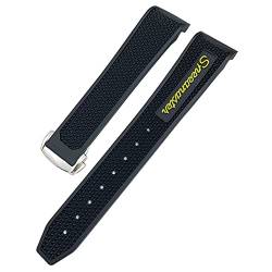 AHGDDA 20mm Silikon-Uhrenarmband Damen Herren Uhrenarmbänder für Omega Sxwatch Speedmaster 007 Seamaster 300 AT150 Silikon-Uhrenarmband(Yellow round,22mm) von AHGDDA