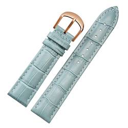 AHGDDA Für Brand Watch Bracelet Belt Woman Watchbänder echtes Leder -Armband -Band 10 12 14 16 18 20 22mm Multicolor -Uhren -Bänder(Sky rosegold,12mm) von AHGDDA