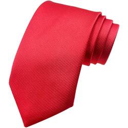 AHLPO Elegante Krawatte für Herren 8 cm, Herren Krawatten, Klassische Schlips Herren für Hochzeit, Büro, Party und Festliche Veranstaltungen - Einfarbig in Verschiedenen Farben Tie Rot von AHLPO