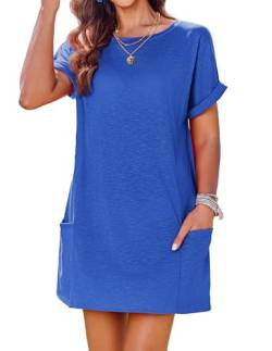 AI'MAGE Strandkleid Damen Sommer Bikini Cover Up Loose Kleid Swimwear Lässig Strandponcho Blau XL von AI'MAGE