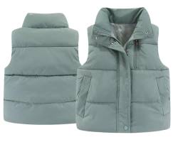 AIEOE Unisex Kinder Pufferweste Westen für Mädchen Jungen Leichte Weste Outdoor Ärmellose Jacke mit Reißverschluss Warmers Outwear 140cm Blau von AIEOE