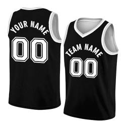 AIFLM Benutzerdefiniert Basketball Trikot Shirt und Shorts 2 Teiliges Set Jeder Name Nummer Team, Basketball Trikot Jungen Männer Personalisierte Basketball Shirt, S-5XL von AIFLM