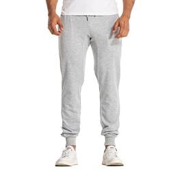 AIMPACT Mens Tapered Jogger Sweatpants Cotton Fitted Running Workout Athletic Joggers with Pockets(LightGray L) von AIMPACT