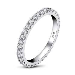 AINUOSHI Damen 925 Sterling Silber Zirkon Ring, Damen Ewige Verlobungsring, Hochzeitsschmuck von AINUOSHI