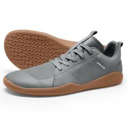 AIRHAS Herren Barfußschuhe Zero Drop Schuhe Minimalistische Gym Schuhe für Männer Kreuzheben Cross-Training Running Sneakers, Dunkelgrau/Gum, 41.5 EU von AIRHAS