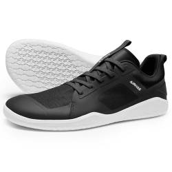 AIRHAS Herren Barfußschuhe Zero Drop Schuhe Minimalistische Gym Schuhe für Männer Kreuzheben Cross-Training Running Sneakers, Schwarz/Weiß, 41.5 EU von AIRHAS