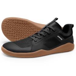 AIRHAS Herren Barfußschuhe Zero Drop Schuhe Minimalistische Gym Schuhe für Männer Kreuzheben Cross-Training Running Sneakers, Schwarz (Black/Gum), 39.5 EU von AIRHAS