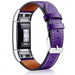 AISPORTS Armband Kompatibel mit Fitbit Charge 2 Armband für Damen, Fitbit Charge 2 Armband aus Weichem Atmungsaktivem Lederarmband mit Metallschnalle Ersatzarmband für Fitbit Charge 2 Fitness Tracker von AISPORTS