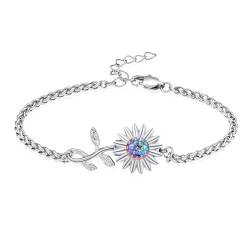 AIWENXI Sonnenblume Einäscherung Schmuck Urne Armband für Asche für Frauen Mädchen einstellbar Memorial Link-Armband von AIWENXI