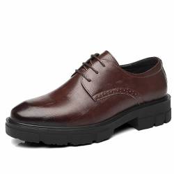 AIchenYW Anzugschuhe Herren Lederschuhe Hochzeitsschuhe Klassischer Herrenschuhe Elegant Hochzeitsschuhe Schnürschuhe Klassischer Schnürhalbschuhe Leder Business Schuhe Anzugschuhe (Brown, 37) von AIchenYW