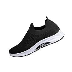 AIchenYW Atmungsaktive Herren-Laufschuhe Sportschuhe ohne Schnürsenke Beliebte Flache Schuhe Bequeme Turnschuhe Sneakers für drinnen und draußen (Black, 43) von AIchenYW