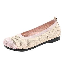 AIchenYW Damen Ballerina Flache Weich Schuhe Runde Zehe Atmungsaktiver weicher Boden weiblich Mutterschuhe Sommer Brautschuhe Niedriger Halbschuhe Bequeme (Pink, 38) von AIchenYW