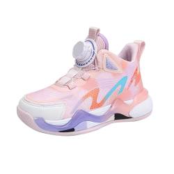 AIchenYW Jungen Mädchen Outdoor Sneaker Atmungsaktiv Basketball Shoes Leisure Basketball Shoes for Children Autumn/Winter Outdoor Basketball Shoes High Top Unisex Kinder Sport (Pink, 31 Little Child) von AIchenYW