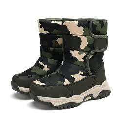 AIchenYW Kinder Stiefel Wärme Gefütterte Halblange Winter -Baumwollschuhe mit Tarnmuster und -verdickten warmen Winter-Baumwollstiefeln für 4 bis 14 Kinder Winter Outdoor (Camouflage, 28 Little Child) von AIchenYW