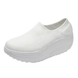 AIchenYW rutschfeste Damen-Sportschuhe Slipper ohne Schnürsenkel Mesh Laufschuhe Atmungsaktive Sandalen Schuhe für jede Gelegenheit (White, 37) von AIchenYW