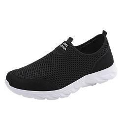 Herren Fitness Atmungsaktiv Gym Outdoor Schuhe Herrenschuhe Sommer Leichte Atmungsaktive Freizeitschuhe Single Mesh Lässige Laufschuhe Herren Walkingschuhe Turnschuhe Fitness Sneaker (Black, 43) von AIchenYW