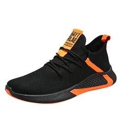 Herren Sportschuhe Sneaker Running Tennis Schuhe Weicher Mesh-Atmungsaktiv-Sport Herren Fashion-Freizeitstiefel für Herren Herren Fitnessstudio Sportschuhe Sneaker (Orange, 42) von AIchenYW