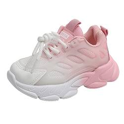 Unisex Kinder Sport Training Lace Shoes Sneaker Sneaker für Mädchen Kinder Kleinkind Mesh Sportschuhe Lässige Turnschuhe Schuhe Laufschuhe Babyschuhe Mädchen Hallenschuhe Kids Outdoor (Pink 27) von AIchenYW