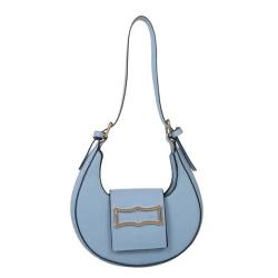 AJTUTUS Trendige Handtaschen PU Schultertasche Taschen für Frauen Mädchen Unterarmtasche Luxus Sactchel Bag, blau von AJTUTUS