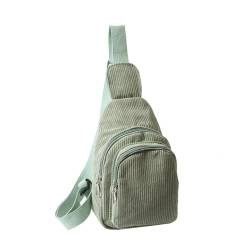 AJTUTUS Umhängetasche für Damen, kleine Umhängetasche, Cord, Bauchtasche, Gürteltasche für Reisen, Sport, Laufen, Wandern, grün von AJTUTUS