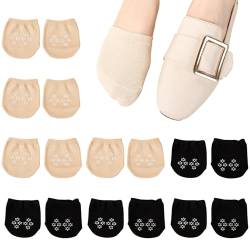 8 Paar Zehensocken,Ballerina Socken,Damen Socks Füßlinge,für Halbsocken Toe,Zehlinge Baumwolle Herren,High Kuschelsocken Mit Yoga aus Ballerinas,Baumwollsocken Wandersocken Schwarz Fleischfarben von AJUNLKVDR