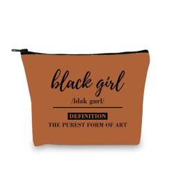 Make-up-Kosmetiktasche mit Aufschrift "Black Girl", afrikanische amerikanische Geschenke, schwarze Frau, mit Reißverschluss, magisches Geschenk für Frauen, Schwarze Damentasche, modisch von AKTAP
