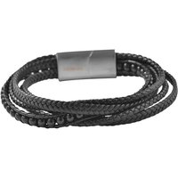 AKZENT Lederarmband Juul Herrenarmband aus Lederimitation mit glänzendem Onyx Schwarz (einzeln) von AKZENT