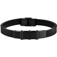 AKZENT Lederarmband Vedro Unisex Armband aus Echtleder mit Edelstahlelement Schwarz (einzeln) von AKZENT