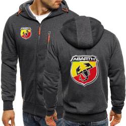 2024 Neue Herren-Hoodies für Abarth Jacken mit Reißverschluss Strickjacken Lässige Pullover Frühling Herbst Oberbekleidung Leichter Kapuzenpullover für Männer-Dark Gray A||S von ALEEIK