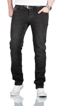 ALESSANDRO SALVARINI Jeans Herren Regular Fit Stretch - Männer Hosen Denim - 98% Baumwolle, 5 Taschen, Knopfleiste, Hose lang Schwarz [AS-353 W31 L30] von ALESSANDRO SALVARINI