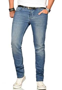 ALESSANDRO SALVARINI Herren Jeans Slim Fit Hose Stretch-Jeans Denim Jeanshose Washed [AS-171-W33 L32] von ALESSANDRO SALVARINI