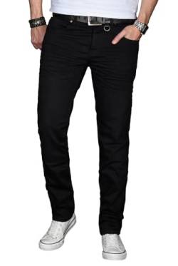 ALESSANDRO SALVARINI Herren Slim Fit Jeans Hose Denim Stretch-Jeans Jeanshose Washed [AS028 - Schwarz - W30 L30] von ALESSANDRO SALVARINI