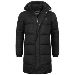 ALESSANDRO SALVARINI Herren Winterjacke (S-3XL) - Wind- & Wasserabweisend, Abnehmbare Kapuze, lange Steppjacke, Warme Jacke Männer - AS-425 (XL, Schwarz) von ALESSANDRO SALVARINI