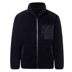 ALISISTER Unisex-Sherpa Fleecejacke für Mädchen und Jungen mit Reißverschluss klobiger Warmer Mantel aus Lammfellimitat mit Taschen Schwarz 7–8 Jahre von ALISISTER