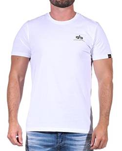 Alpha Industries Herren Backprint Print T-Shirt, White/Black Camo, L von ALPHA INDUSTRIES
