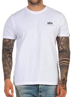 Alpha Industries Herren Backprint T-Shirt, White, XXX-Large von ALPHA INDUSTRIES