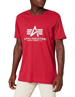 Alpha Industries Herren Basic T-Shirt, Dunkel Rot, L von ALPHA INDUSTRIES