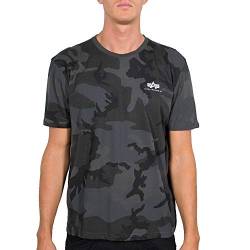 Alpha Industries Herren Basic T Small Logo T-Shirt, Black Camo, XXL von ALPHA INDUSTRIES