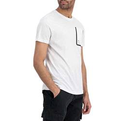 Alpha Industries Herren Label Pocket T-Shirt, White, XXL von ALPHA INDUSTRIES