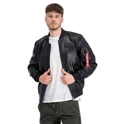 Alpha Industries Herren MA-1 VF Vegan Leather Lederjacke, Black, XL von ALPHA INDUSTRIES