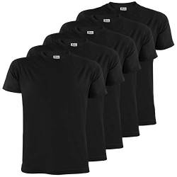 ALPIDEX Herren T-Shirts 5er Set Rundhals einfarbig S M L XL XXL 3XL 4XL 5XL, Größe:L, Farbe:Black von ALPIDEX