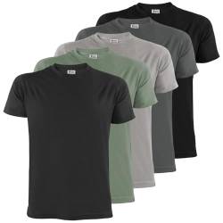 ALPIDEX Herren T-Shirts 5er Set Rundhals einfarbig S M L XL XXL 3XL 4XL 5XL, Größe:XXXL, Farbe:Storm von ALPIDEX