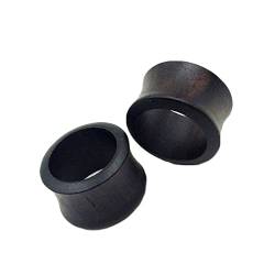 AMDXD 2er Ohr Plugs Set, 10mm Holz Plugs Ohrringe Hoop Round Schwarz Ohrringe Stecker Punk für Unisex von AMDXD