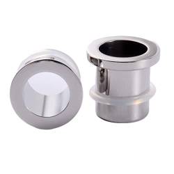 AMDXD 2er Plugs Ohrringe Herren Set, 12mm Edelstahl Tunnel Herren Ohrringe Hoop Round Cylinder mit String Silber Ohrringe Mädchen Punk für Unisex von AMDXD