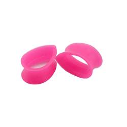 AMDXD 2pcs Flexible Dünne Ear Gauges Piercing Set, 18mm Silikon Tunnel Für Männer Tropfen Rose Ohrringe Punk für Unisex von AMDXD